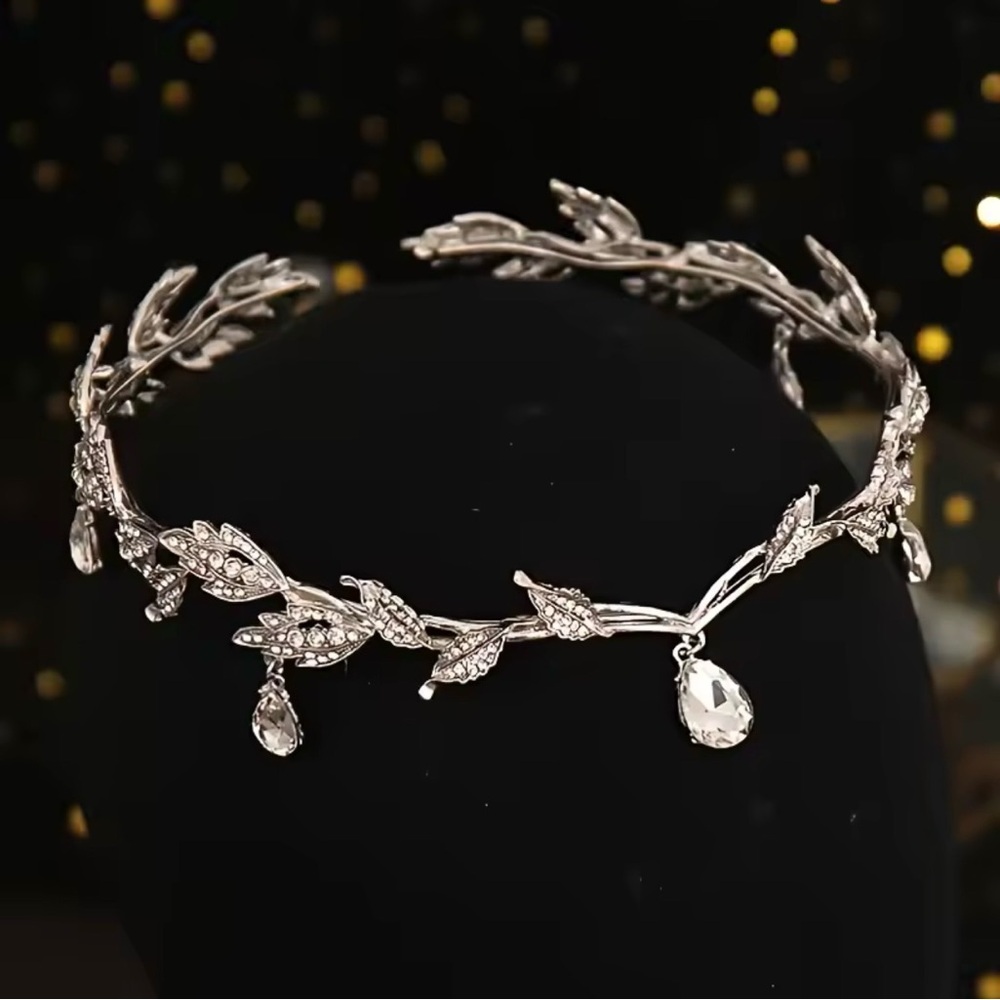 Sinide Crystal Flower Bridal Headpieces Forehead Band Dangle